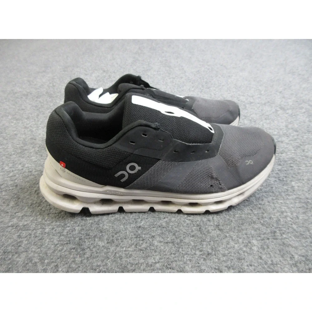 On Cloudrunner Shoes Mens Size 8.5 Black Gray Athletic Running Sneakers CloudTec